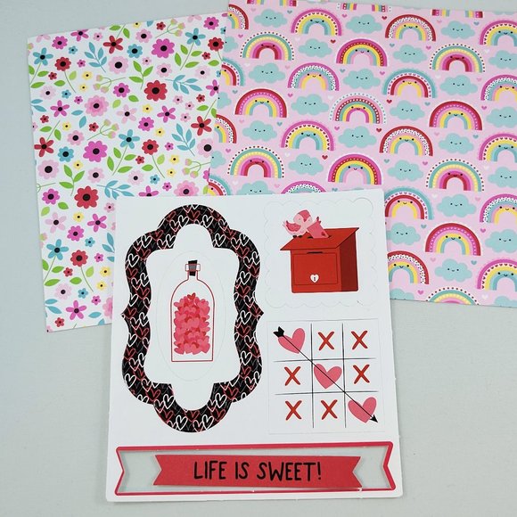 Scrapbooking Kit Valentine’s Love 6x6 Papers Die Cuts 3-D Stickers Read - Picture 4 of 6